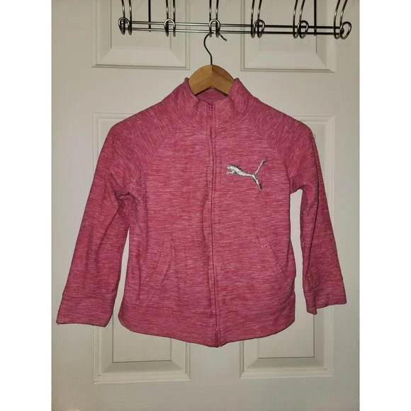PUMA*Girls Medium*Pink Fleece*Full Zip Jacket - Picture 1 of 4